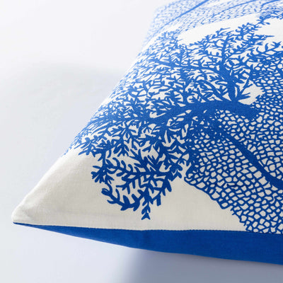 Kingsteignton Blue Coral Pattern Throw Pillow - Clearance