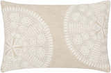 Kinango Beige Embroidered Accent Pillow - Clearance