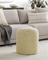 Kamarpukur Ivory Knitted Gray Cotton Pouf