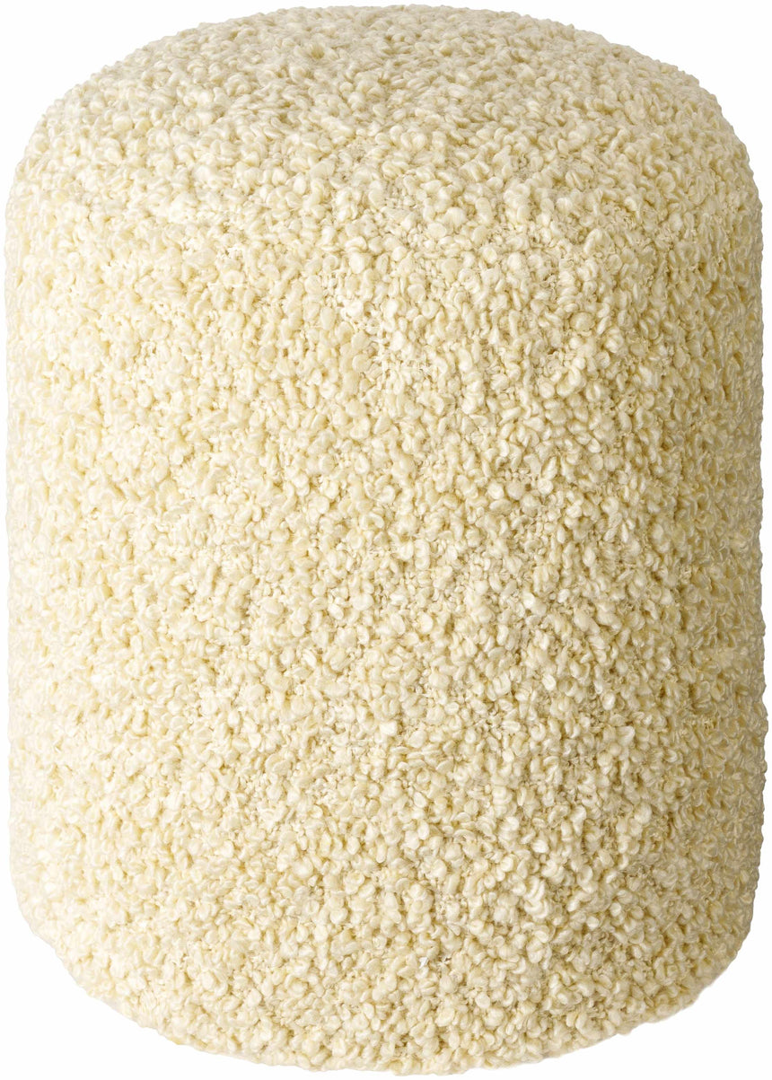 Kamarpukur Ivory Knitted Gray Cotton Pouf