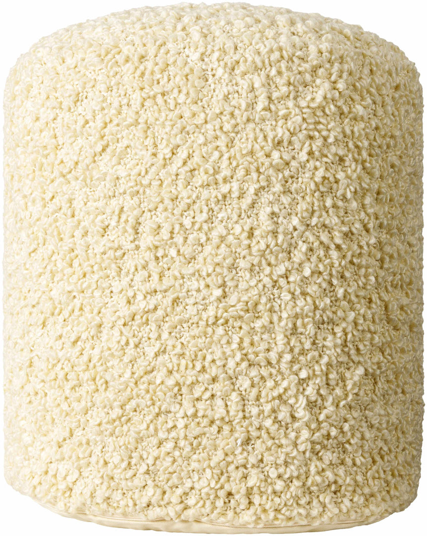 Kamarpukur Ivory Knitted Gray Cotton Pouf