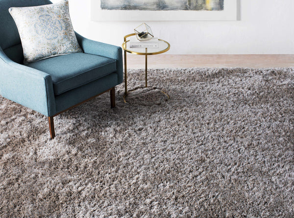 Sandbach Solid Gray Shag Rug