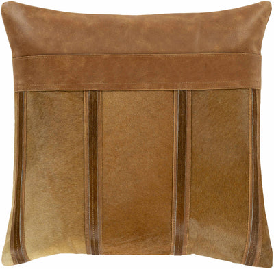 Metter Brown Leather Throw Pillow - Clearance