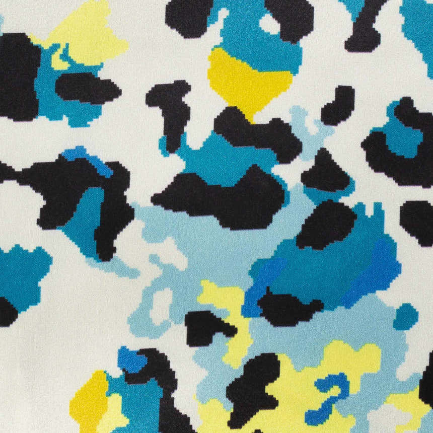 Korgan Blue Yellow Leopard Print Throw Pillow - Clearance