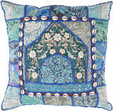 Korumburra Blue Patchwork Floral Accent Pillow - Clearance