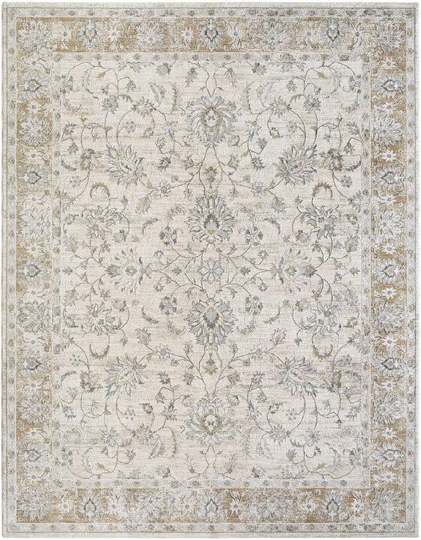 Kerem Cream Damask Area Rug