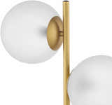 Mustard Modern Table Lamp with glass details for bedside or console tables