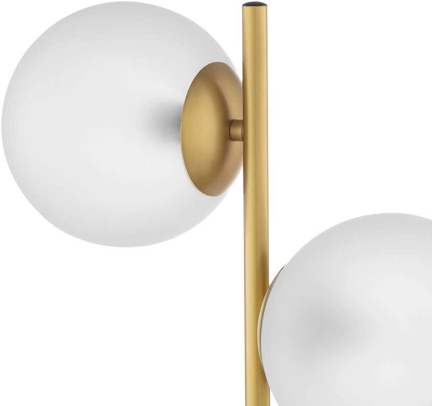 Mustard Modern Table Lamp with glass details for bedside or console tables