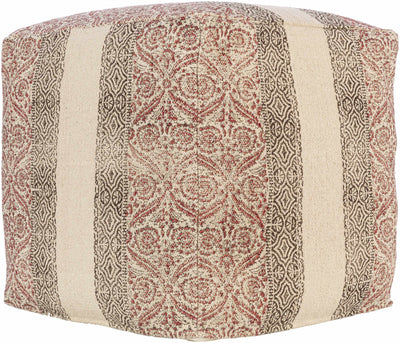 Kari Woven Beige Cotton Pouf