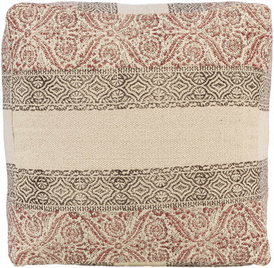 Kari Woven Beige Cotton Pouf