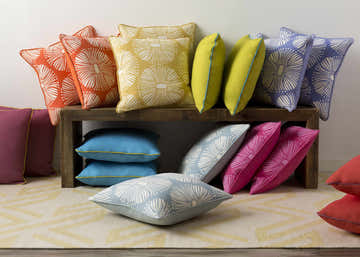 Jarah Aqua Outdoor Throw Pillow - Clearance