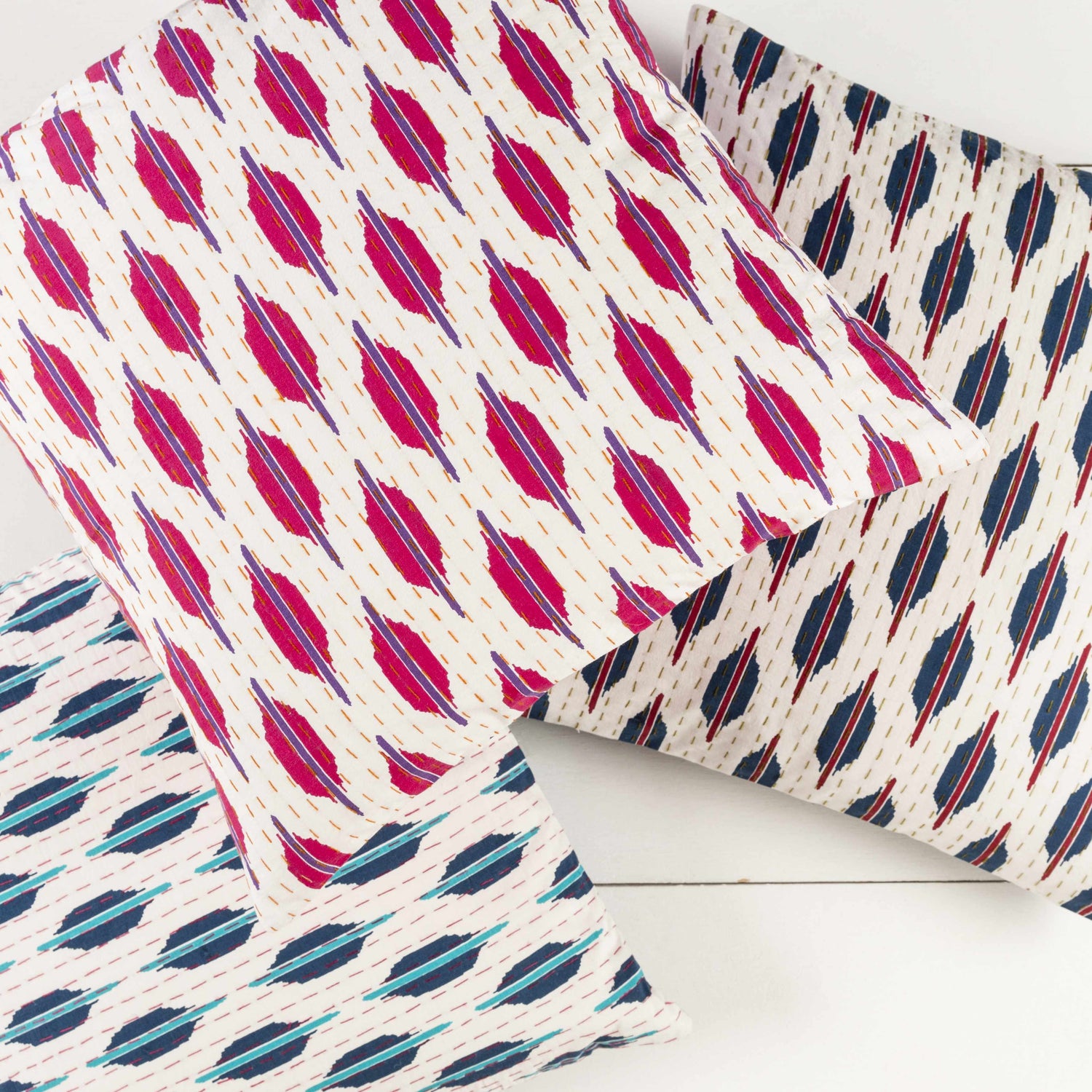 Bedworth Red Ikat Pattern Throw Pillow - Clearance