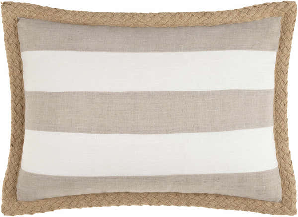 Kuri Beige Striped Lumbar Pillow - Clearance