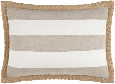 Kuri Beige Striped Lumbar Pillow - Clearance