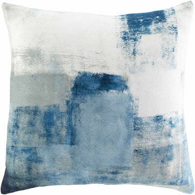 Kuyulusebil Abstract Blue Geometric Accent Pillow