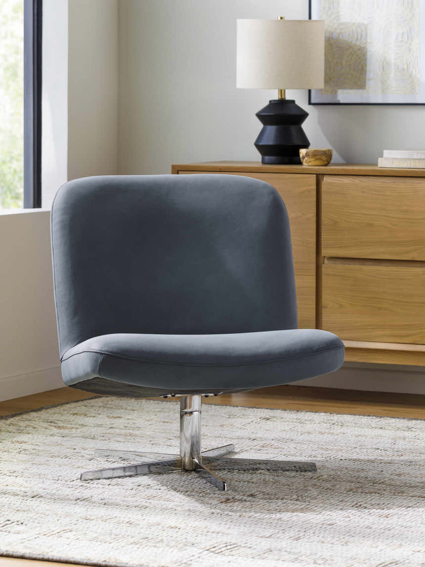 Kushinagar Blue Gray Swivel Chair - Clearance