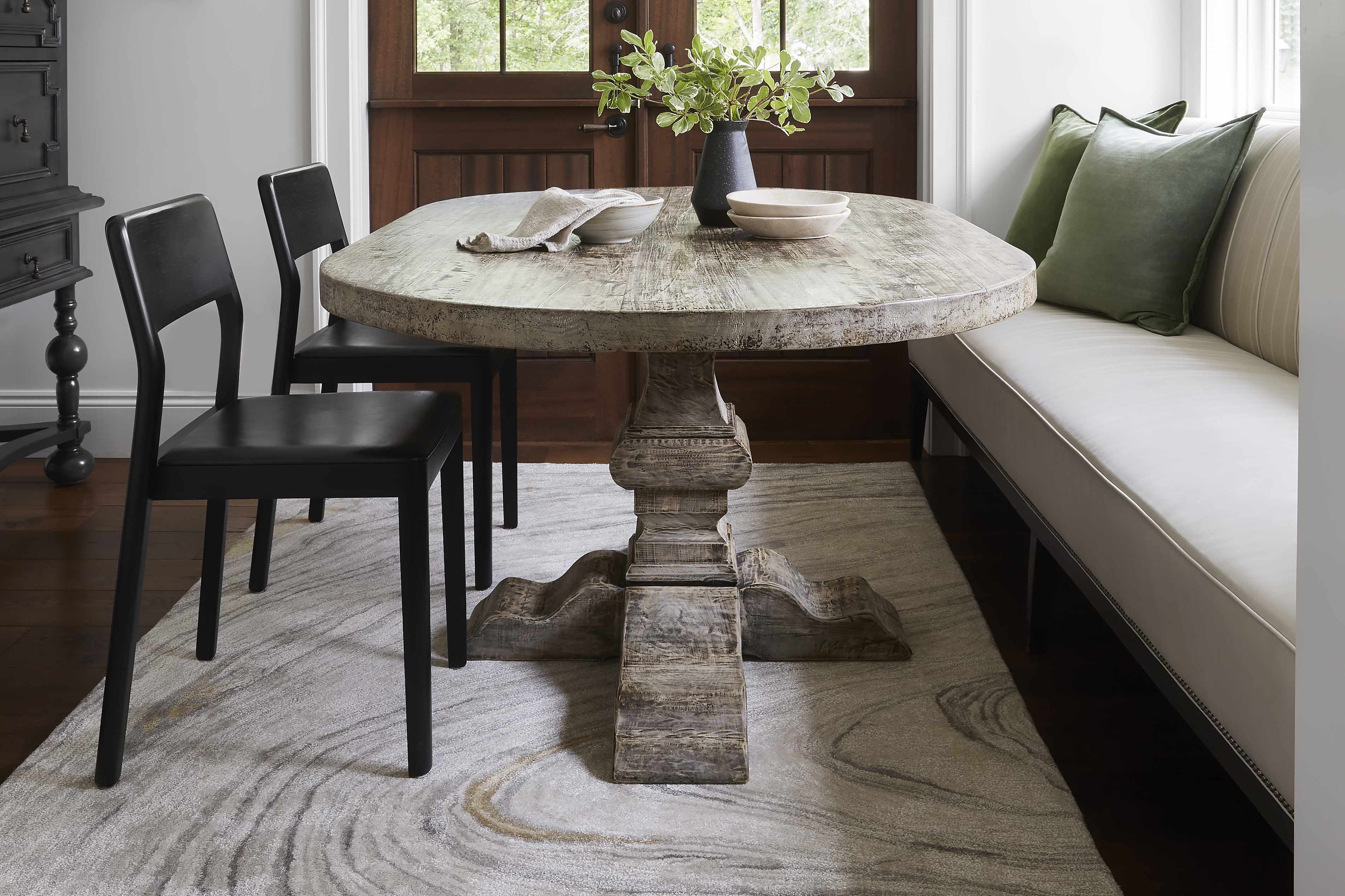 Oshtemo Green Velvet Throw Pillow placed in a styled room setting, harmonizing with surrounding room decor. Contemporary Throw PillowsBacking  