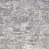 Close-up of the Kyabram Textured Abstract Area Rug. Beige, charcoal, gray, and off-white textured pattern. Swatch