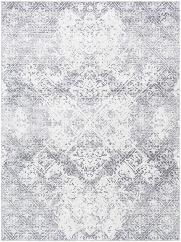 Kyneton Distressed Gray Trellis Rug - Clearance