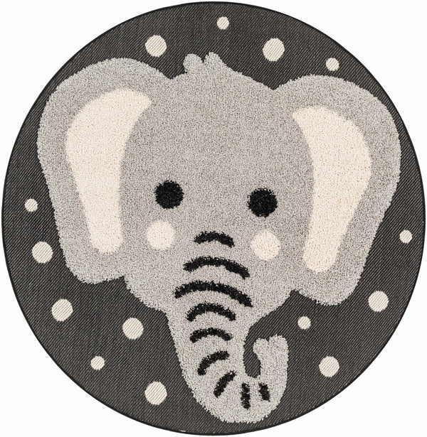 Kids Elephant Round Nursery Rug