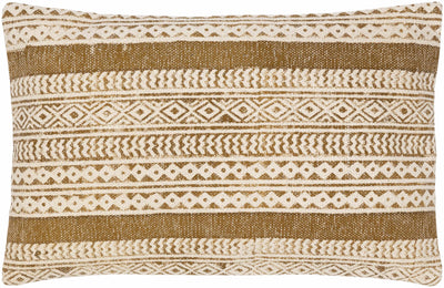 Lajong Brown Tribal Print Square Pillow - Clearance