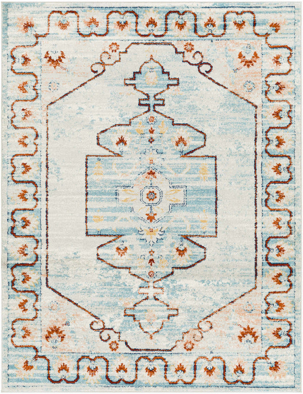 Tagusao Blue & Rust Area Rug - Clearance