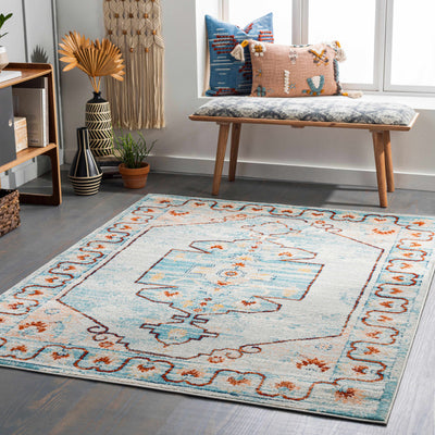 Tagusao Blue & Rust Area Rug - Clearance