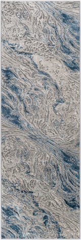 Lambton Blue Marble Area Rug - Clearance