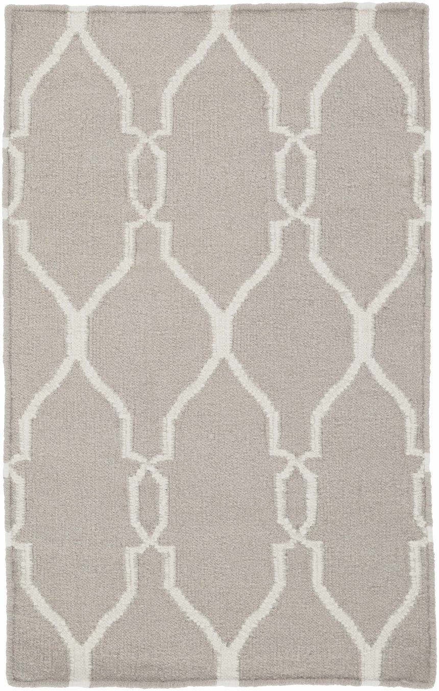 Lamy Beige Trellis Wool Rug - Clearance