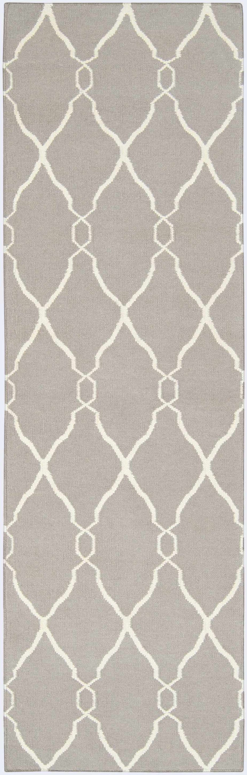 Lamy Beige Trellis Wool Rug - Clearance