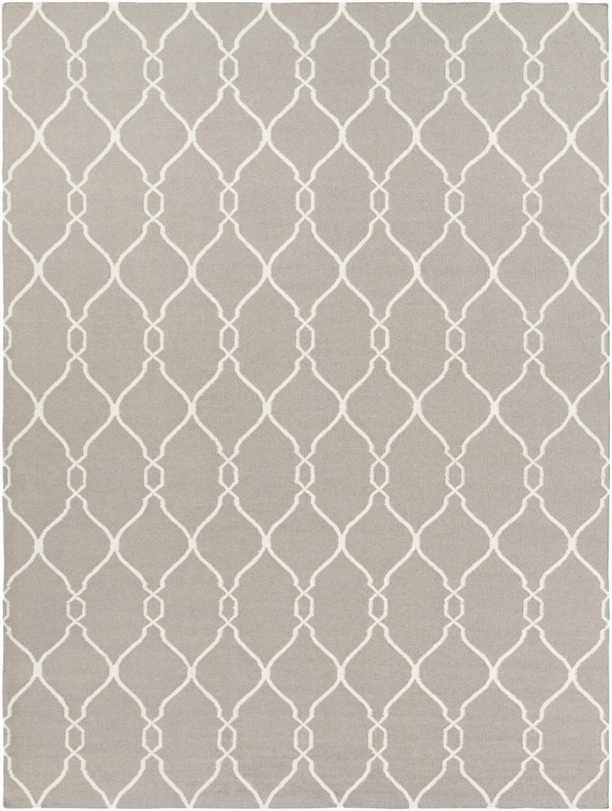 Lamy Beige Trellis Wool Rug - Clearance