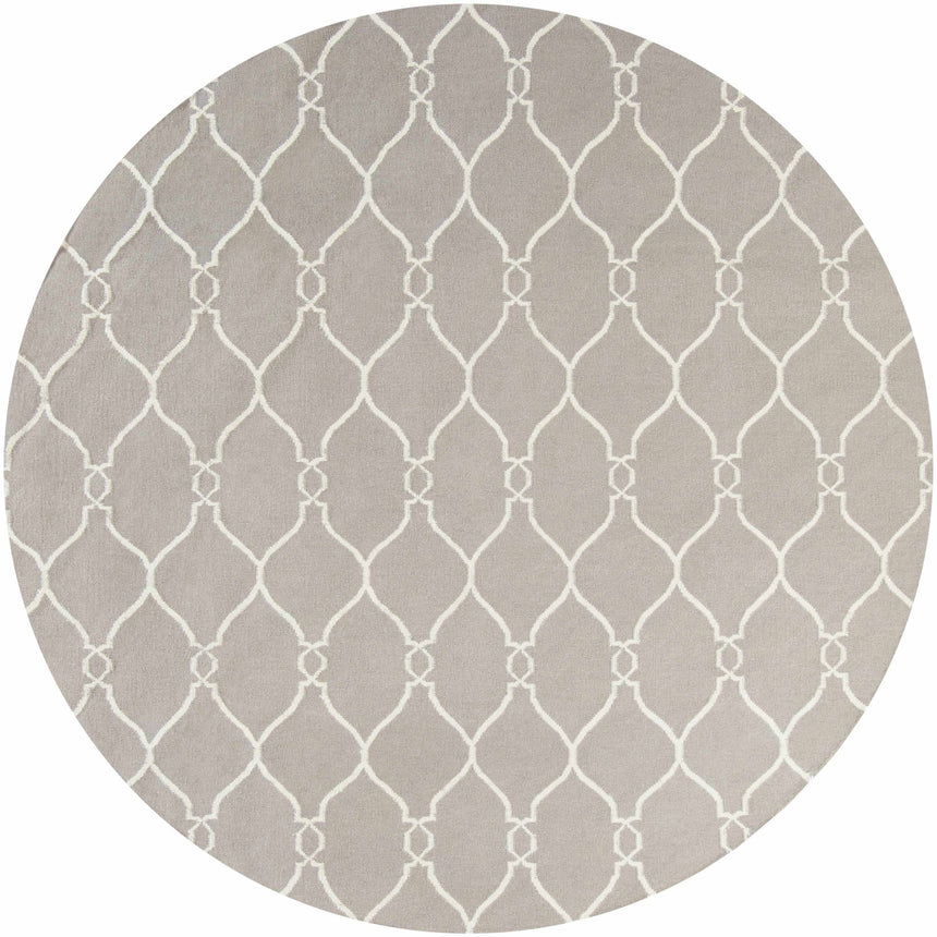 Lamy Beige Trellis Wool Rug - Clearance