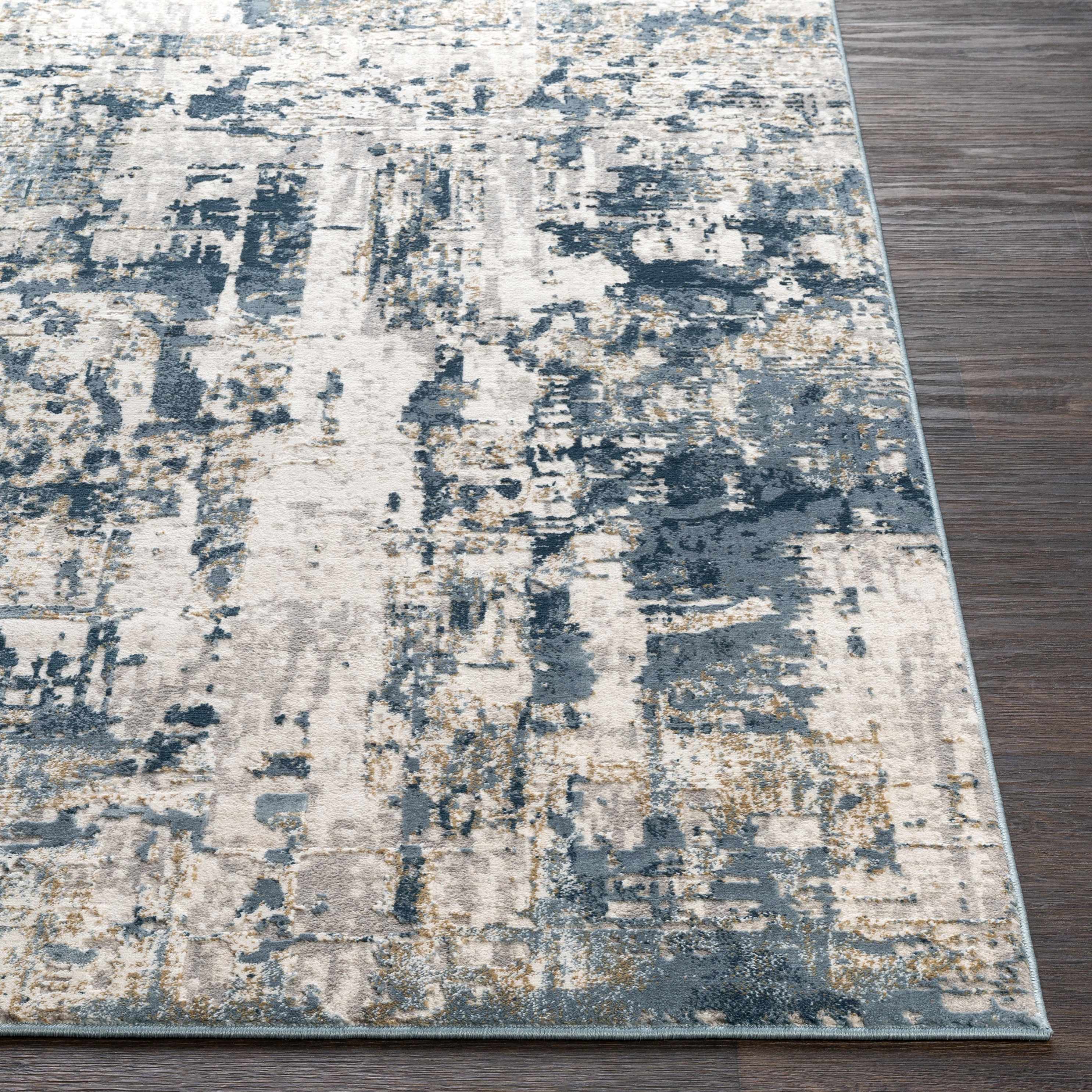Straight-on shot of Larne Area Rug - Clearance, providing a full look at the design. Contemporary Area Rug Backing  