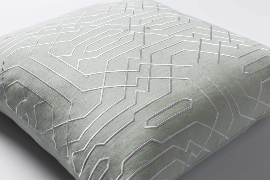 Elberta Sage Geometric Square Throw Pillow - Clearance