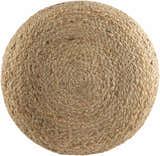 Lavertezzo Brick Red Knitted Beige Cotton Pouf