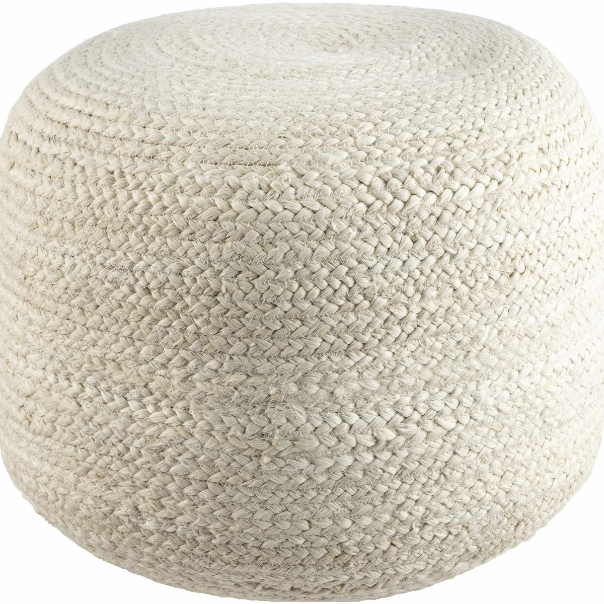 Lavertezzo Ash Knitted Beige Cotton Pouf – Boutique Rugs