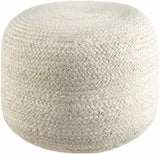 Lavertezzo Ash Knitted Beige Cotton Pouf