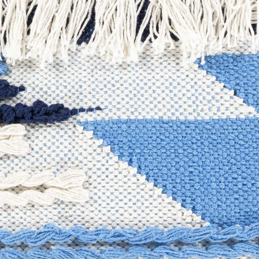 Lacaron Blue Chevron Fringe Lumbar Pillow - Clearance