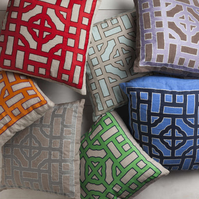 Biloela Green Geometric Square Accent Pillow - Clearance