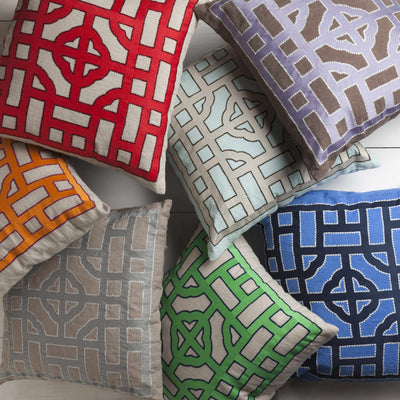 Biloela Green Geometric Square Accent Pillow - Clearance