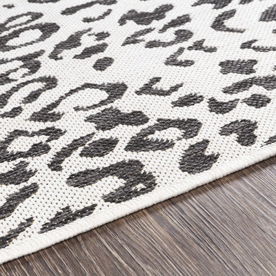 Alderbury White Leopard Print Rug