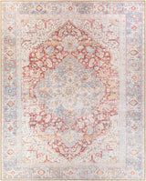 Cream Rust Leeston Washable Rug - Clearance
