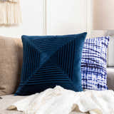 Lefors Navy Square Throw Pillow - Clearance