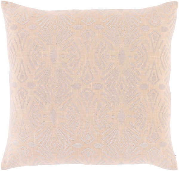 Leiston Peach Geometric Square Pillow - Clearance