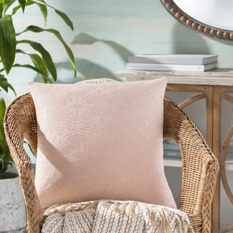 Leiston Peach Geometric Square Pillow - Clearance