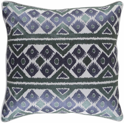 Lemhi Navy Green Diamond Pattern Throw Pillow - Clearance
