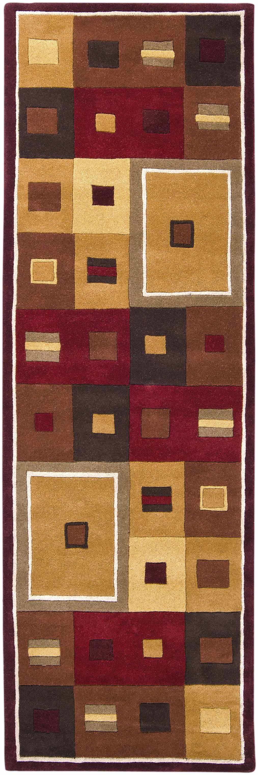 Reverse side of Lengby Modern Wool Rug - Clearance, focusing on underside structure and material.Contemporary Area Rug Backing Canvas * 2'6" x 8' Runner
