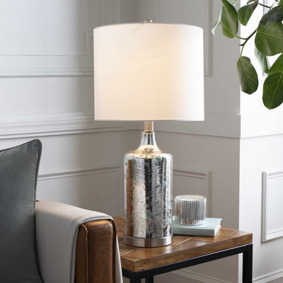 Lentner Ribbed White Ceramic Table Lamp