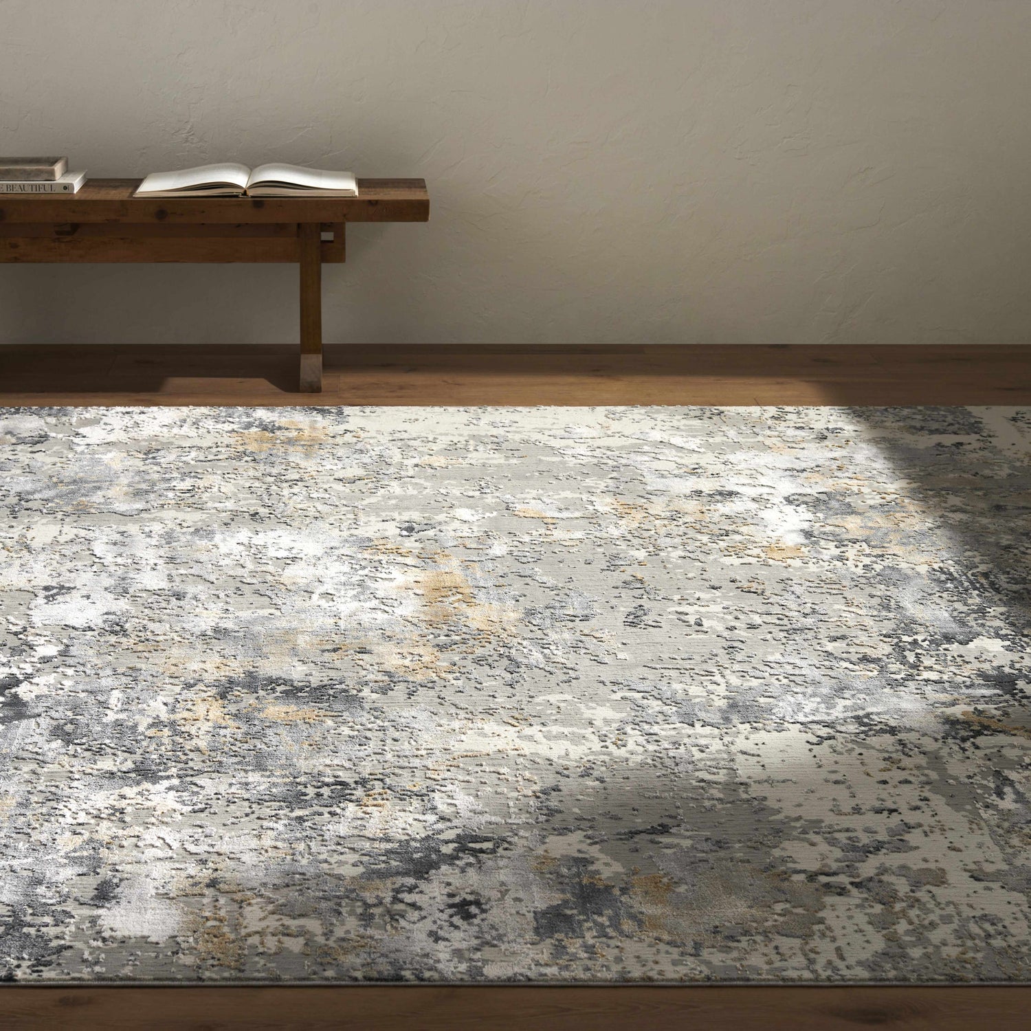 Lenzburg Faux Silk Abstract Rug