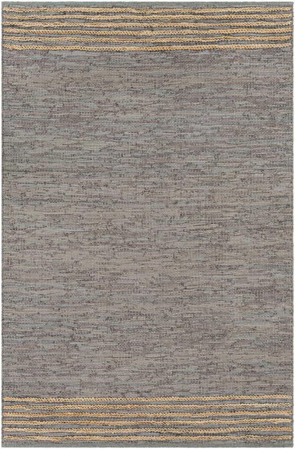 Wollert Gray Leather&Jute Rug - Clearance